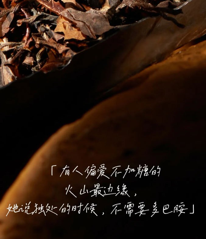 「有人偏爱不加糖的火山最边缘，她说独处的时候，不需要多巴胺」